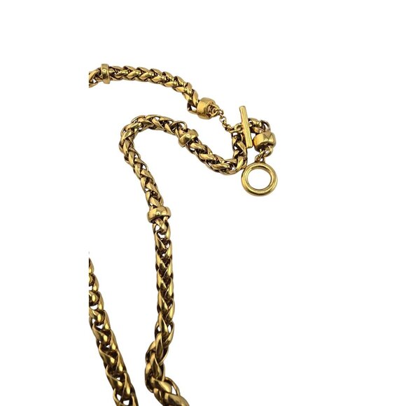 Vintage Crushed Jadeite? Marked Pendant On Fancy Chain Necklace (A8116) - Picture 3 of 5